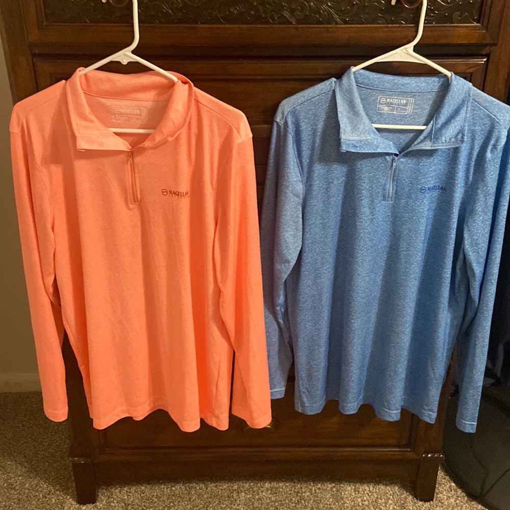 Set of 2 Magellan long sleeve classic fit shirts size Medium.